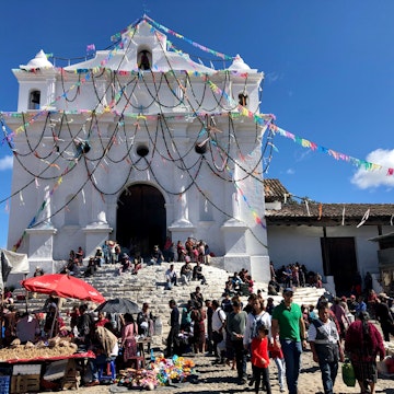 Chichicastenango, Quiche / Guatemala - CERCA December 2019: Sceneries of the city center of Chichicastenango during the festival of Saint Thomas (Fiesta de Santo Tomas)..; Shutterstock ID 1619560192; your: Erin Lenczycki; gl: 65050; netsuite: Online Editorial; full: Destination update